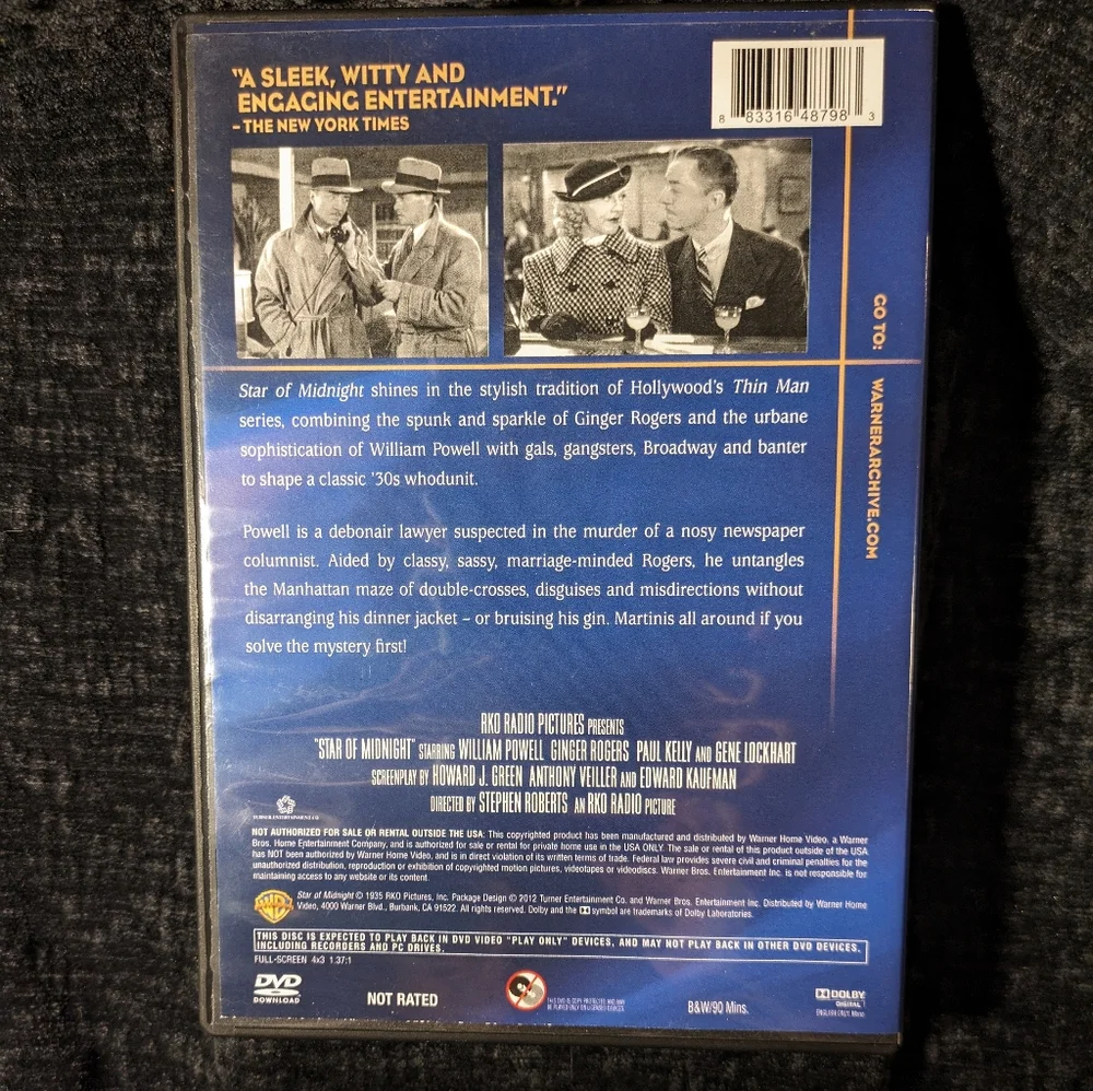 "STAR OF MIDNIGHT". VINTAGE. B/W. NOT RATED. - Picture 2 of 2